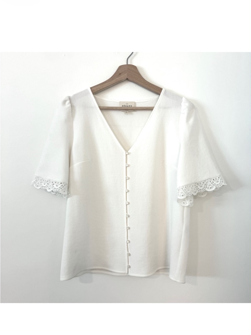 Sezane Thalia Blouse Écru. - Size 34